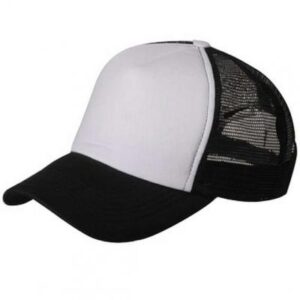 Gorra Trucker Adulto - Negra Frente Blanco