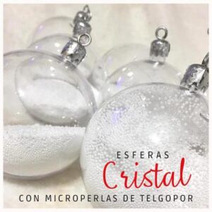ESFERA CRISTAL CON TELGOPOR 7cm ESFERA CON TELGOPOR TRANSPARENTE 7cm