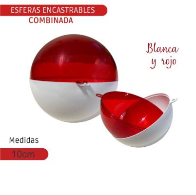 ESFERA BLANCA-ROJA 10cm x6u