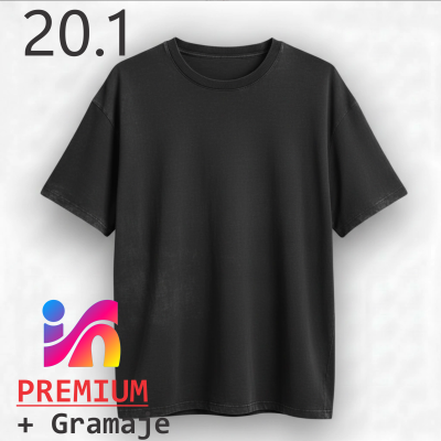 REMERA 20.1 ALGODON PREMIUM NEGRA