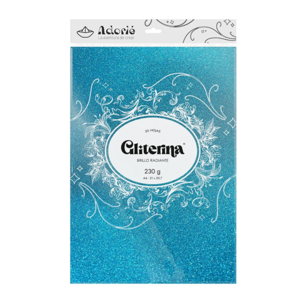 GLITERINA CELESTE AGUA x20hs