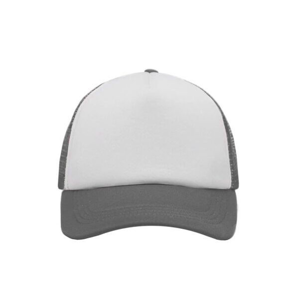 Gorra Trucker Adulto - Gris Topo Frente Blanco